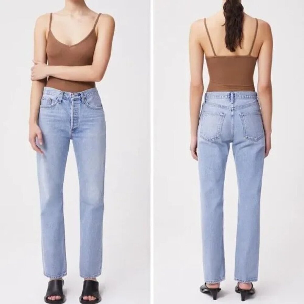 Agolde Lana Straight Jeans in Fiction Light Wash Size 27